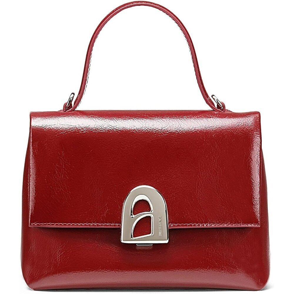 Leather Crossbody Bag for Women Small Handbag with Top Handle Adjustable Strap